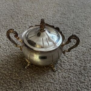 Leonard Sliver VIntage Elegant Silver Sugar Bowl with Lid